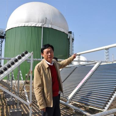 Doppelmembran-Biogas-Speicherbehälter auf Digester